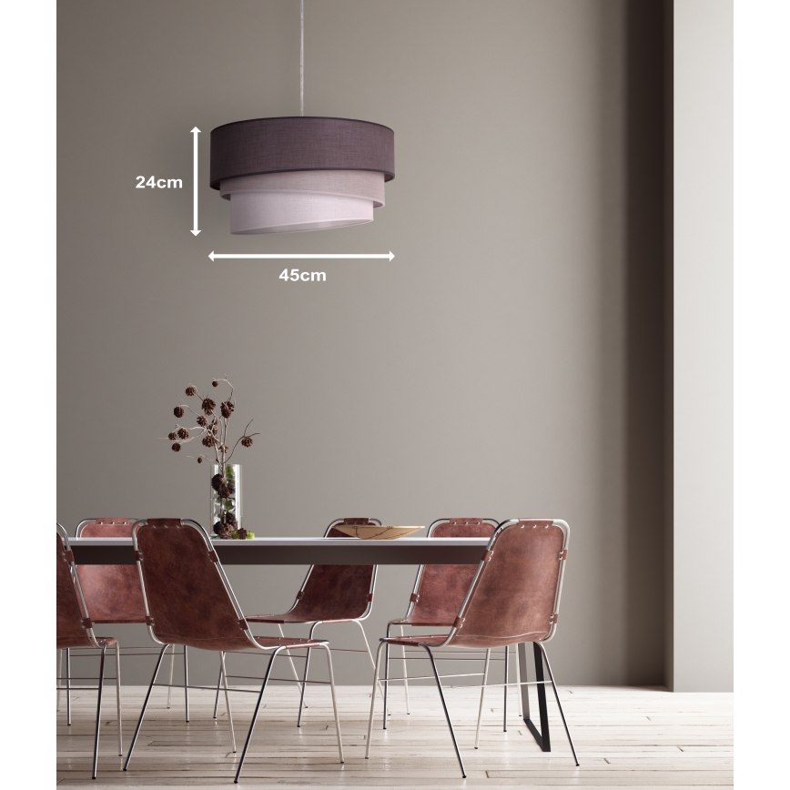 Duolla - Luster na sajli TRIO 1xE27/40W/230V pr. 45 cm antracit/siva/bijela