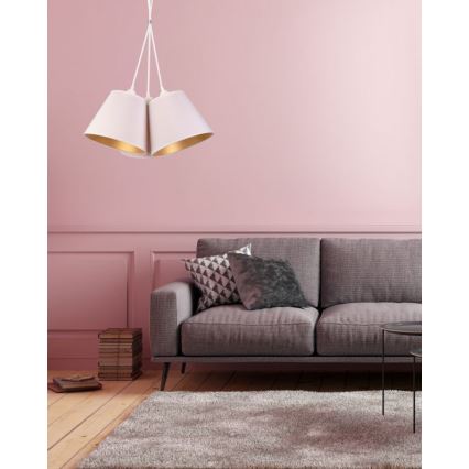Duolla - Luster na sajli TWIGGY 3xE27/40W/230V pr. 60 cm bijela