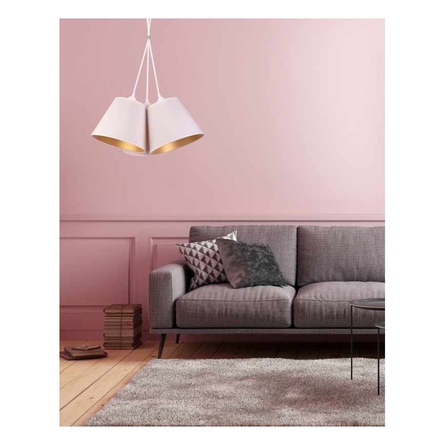 Duolla - Luster na sajli TWIGGY 3xE27/40W/230V pr. 60 cm bijela