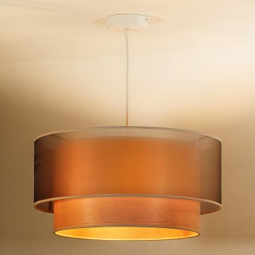 Duolla - Luster na sajli WOOD BOHO 1xE27/15W/230V pr. 45 cm bakrena/bež