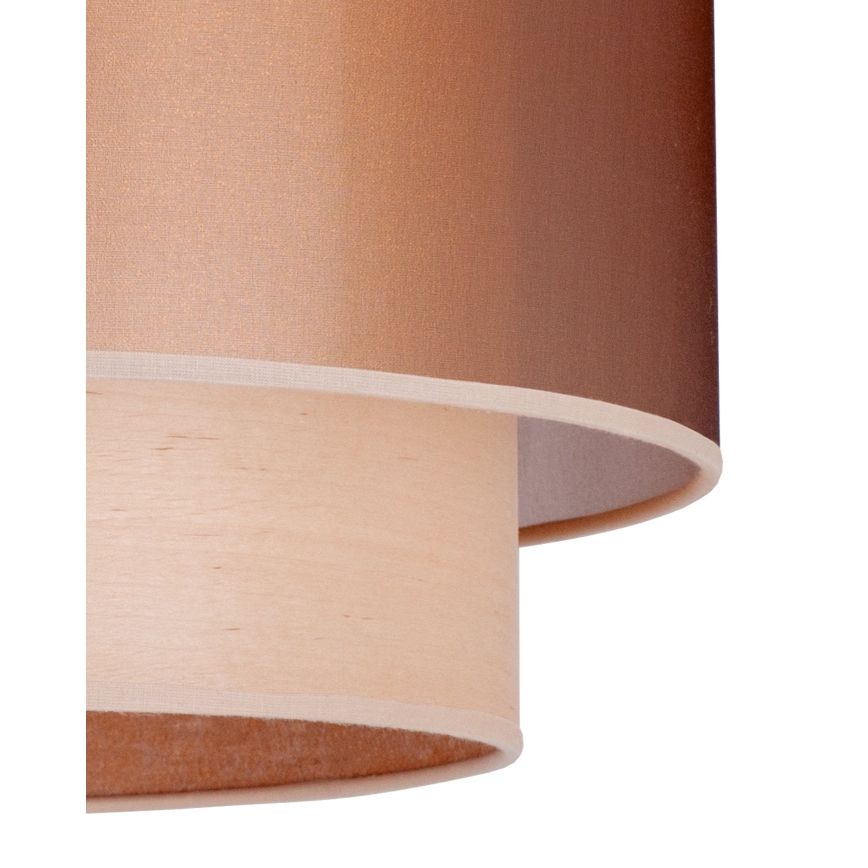 Duolla - Luster na sajli WOOD BOHO 1xE27/15W/230V pr. 45 cm bakrena/bež
