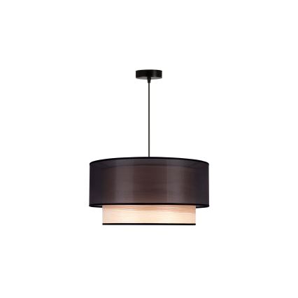 Duolla - Luster na sajli WOOD BOHO 1xE27/15W/230V pr. 45 cm crna/bež