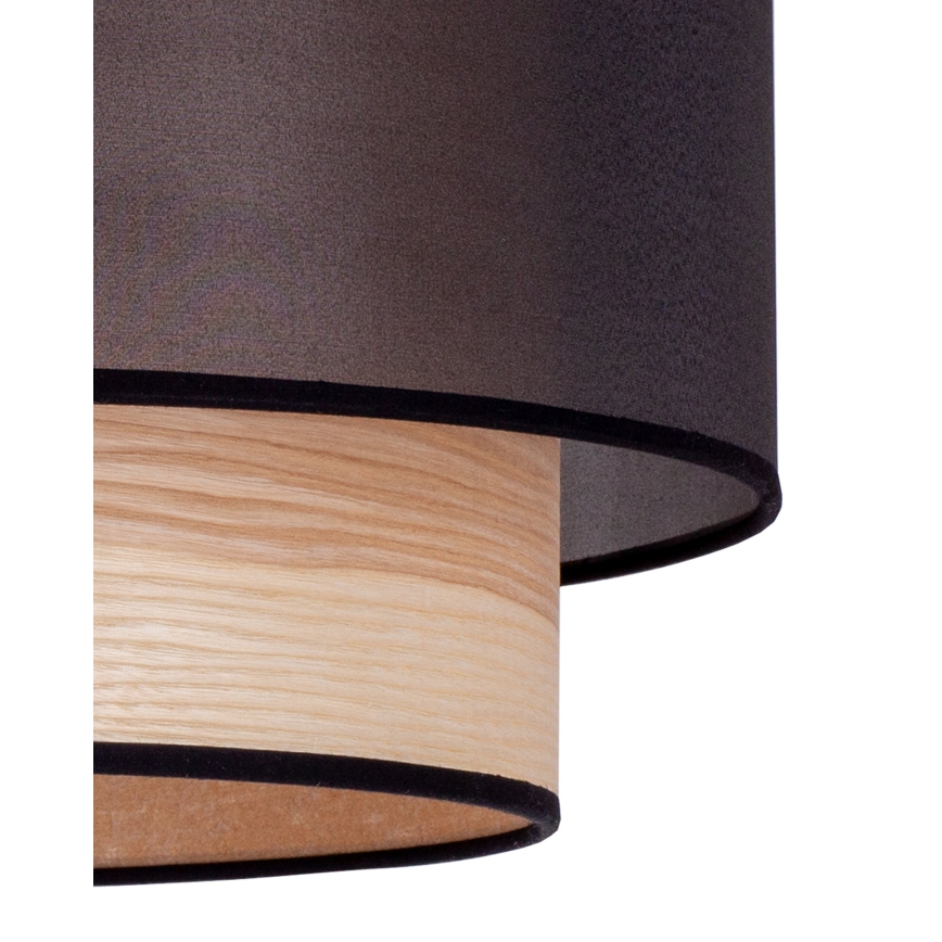 Duolla - Luster na sajli WOOD BOHO 1xE27/15W/230V pr. 45 cm crna/bež