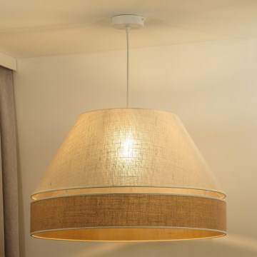 Duolla - Luster na sajli YUTE AVIGNON 1xE27/15W/230V pr. 60 cm krem/bež