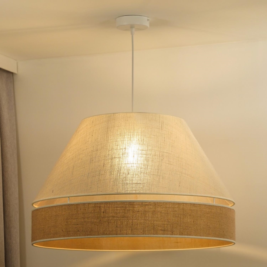 Duolla - Luster na sajli YUTE AVIGNON 1xE27/15W/230V pr. 60 cm krem/bež