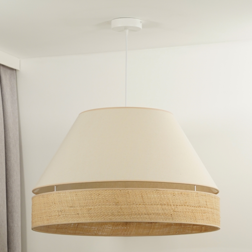 Duolla - Luster na sajli YUTE AVIGNON 1xE27/15W/230V pr. 60 cm krem/bež