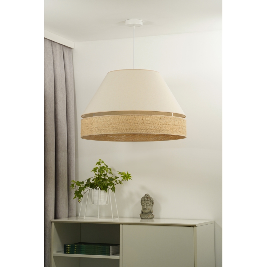 Duolla - Luster na sajli YUTE AVIGNON 1xE27/15W/230V pr. 60 cm krem/bež