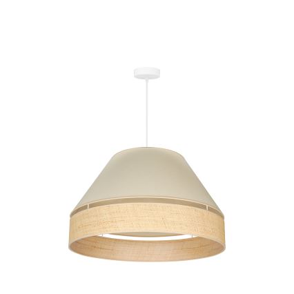 Duolla - Luster na sajli YUTE AVIGNON 1xE27/15W/230V pr. 60 cm krem/bež