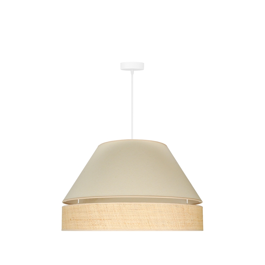 Duolla - Luster na sajli YUTE AVIGNON 1xE27/15W/230V pr. 60 cm krem/bež