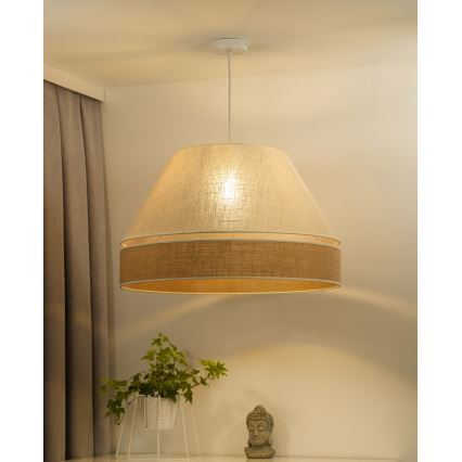 Duolla - Luster na sajli YUTE AVIGNON 1xE27/15W/230V pr. 60 cm siva/smeđa