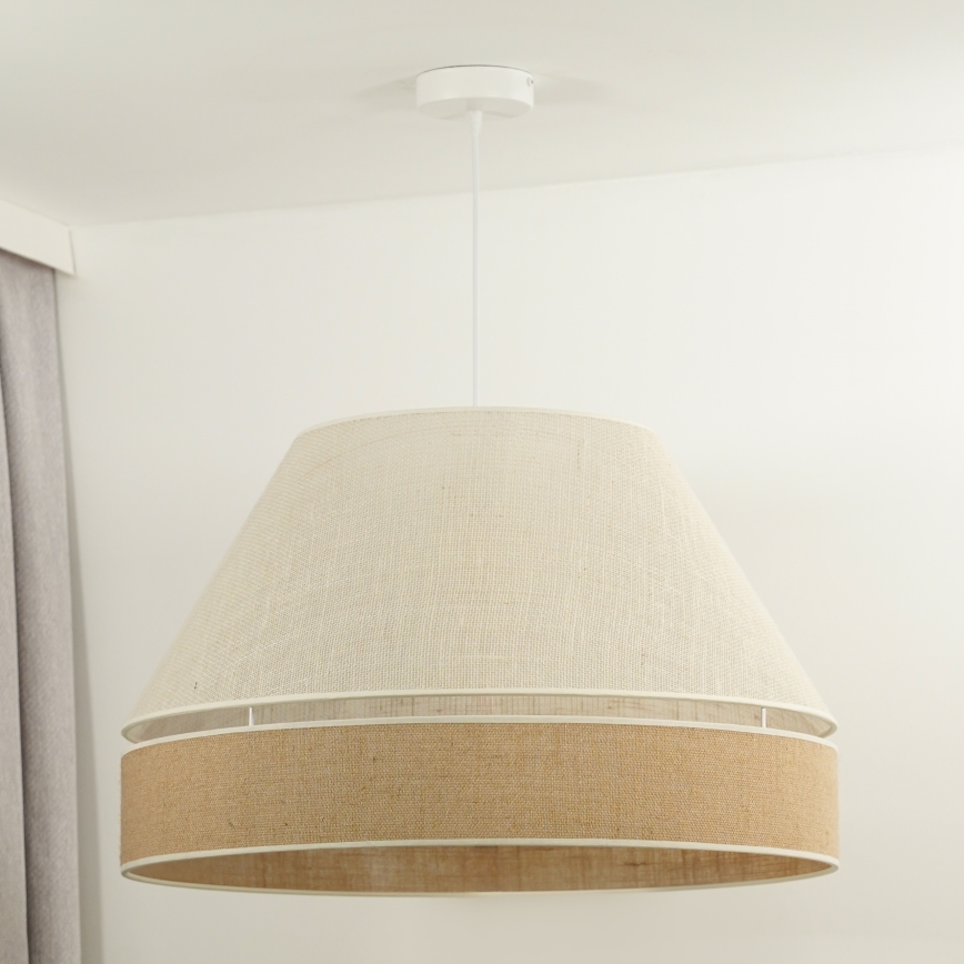 Duolla - Luster na sajli YUTE AVIGNON 1xE27/15W/230V pr. 60 cm siva/smeđa