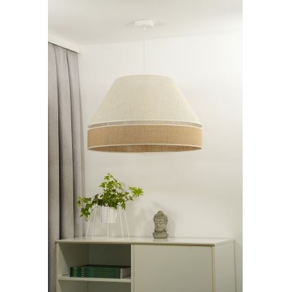 Duolla - Luster na sajli YUTE AVIGNON 1xE27/15W/230V pr. 60 cm siva/smeđa