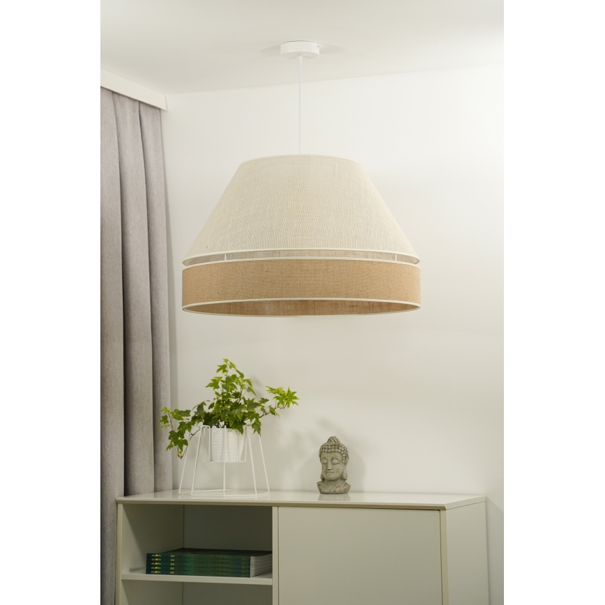 Duolla - Luster na sajli YUTE AVIGNON 1xE27/15W/230V pr. 60 cm siva/smeđa