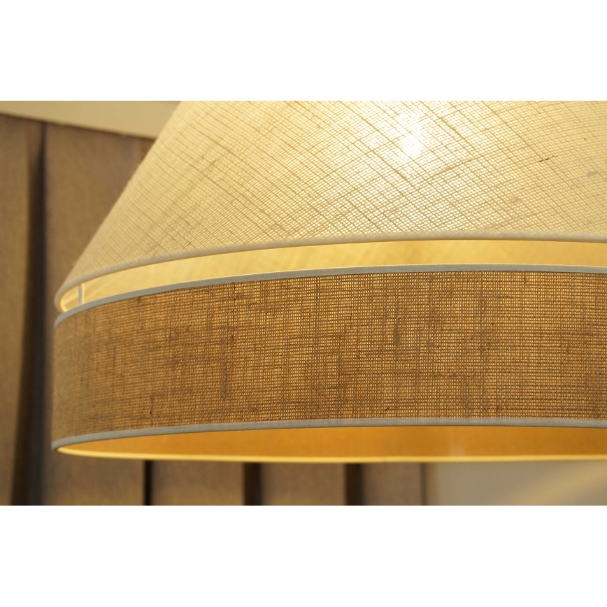 Duolla - Luster na sajli YUTE AVIGNON 1xE27/15W/230V pr. 60 cm siva/smeđa