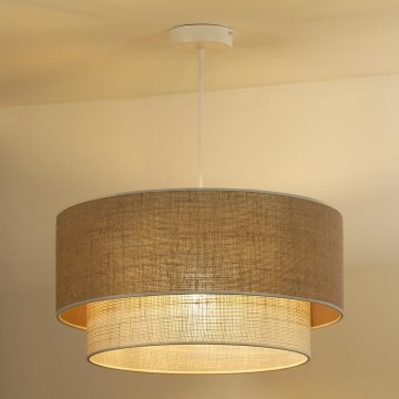 Duolla - Luster na sajli YUTE BOHO 1xE27/15W/230V pr. 45 cm smeđa/krem