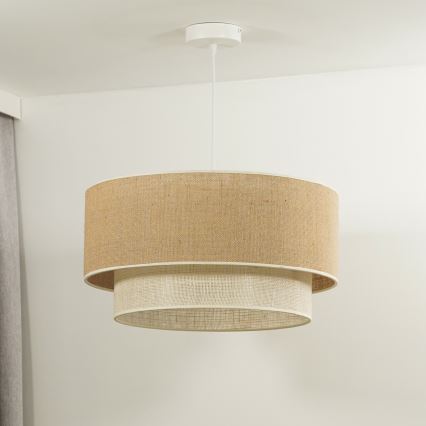 Duolla - Luster na sajli YUTE BOHO 1xE27/15W/230V pr. 45 cm smeđa/krem