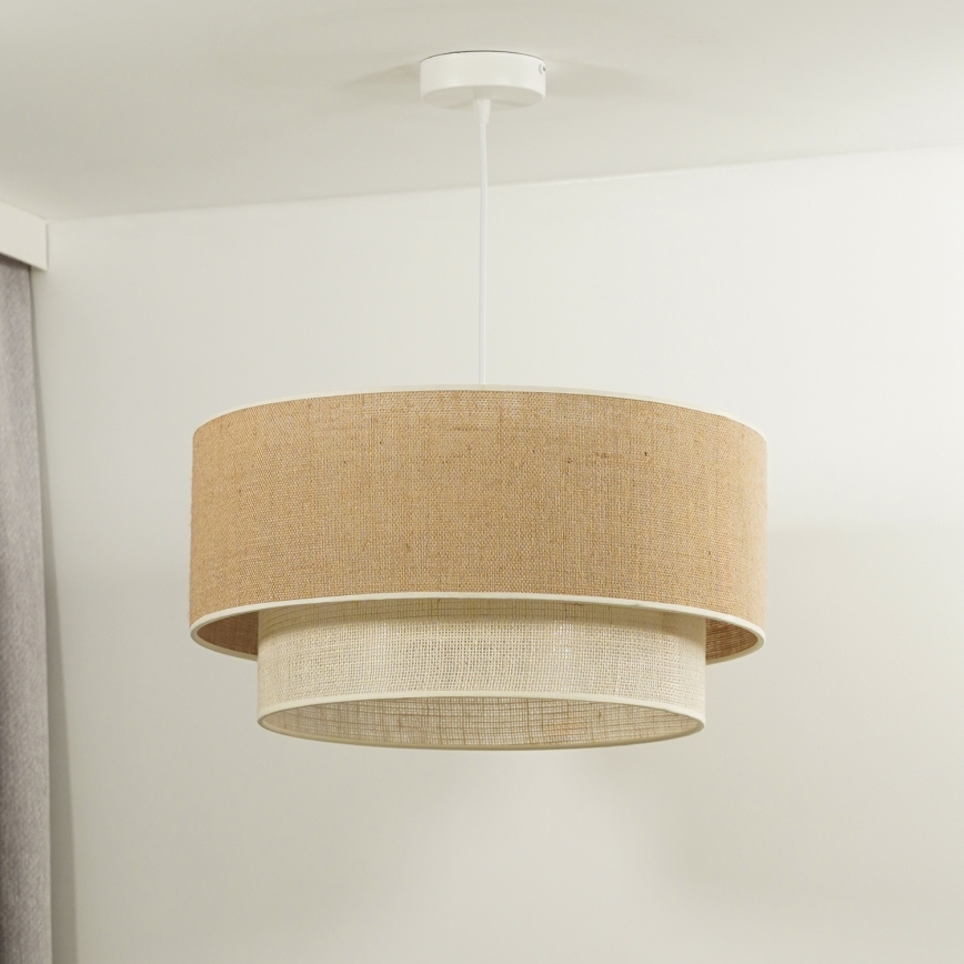 Duolla - Luster na sajli YUTE BOHO 1xE27/15W/230V pr. 45 cm smeđa/krem