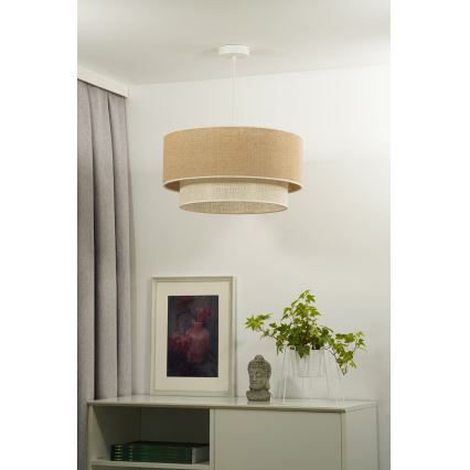 Duolla - Luster na sajli YUTE BOHO 1xE27/15W/230V pr. 45 cm smeđa/krem