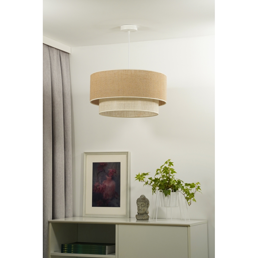 Duolla - Luster na sajli YUTE BOHO 1xE27/15W/230V pr. 45 cm smeđa/krem