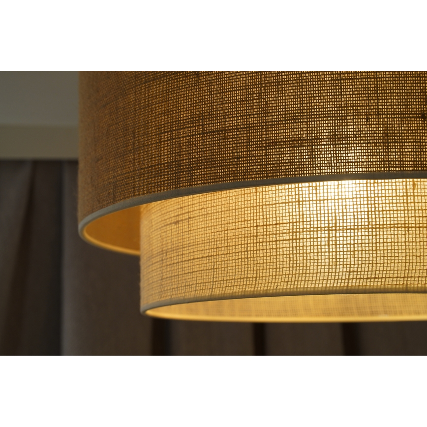 Duolla - Luster na sajli YUTE BOHO 1xE27/15W/230V pr. 45 cm smeđa/krem