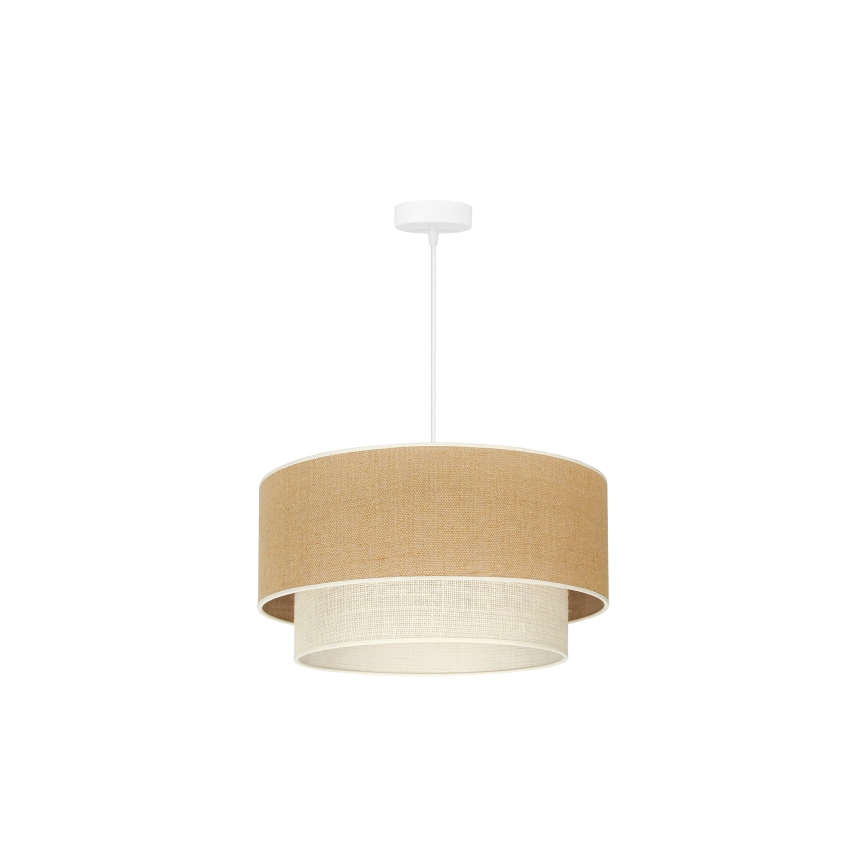 Duolla - Luster na sajli YUTE BOHO 1xE27/15W/230V pr. 45 cm smeđa/krem