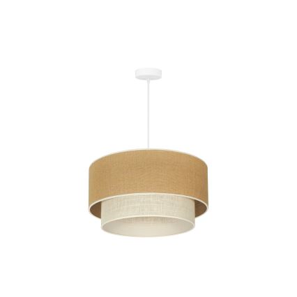 Duolla - Luster na sajli YUTE BOHO 1xE27/15W/230V pr. 45 cm smeđa/krem
