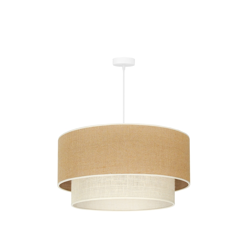 Duolla - Luster na sajli YUTE BOHO 3xE27/15W/230V pr. 60 cm smeđa/krem