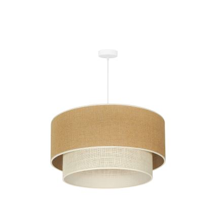 Duolla - Luster na sajli YUTE BOHO 3xE27/15W/230V pr. 60 cm smeđa/krem