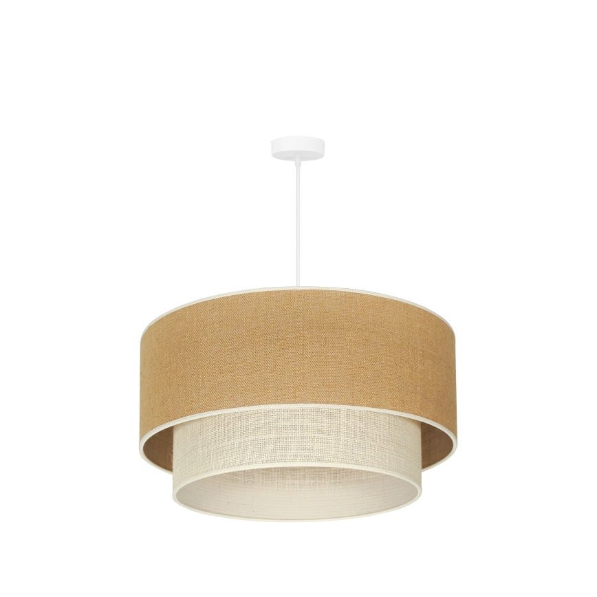 Duolla - Luster na sajli YUTE BOHO 3xE27/15W/230V pr. 60 cm smeđa/krem