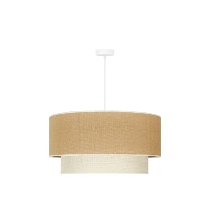 Duolla - Luster na sajli YUTE BOHO 3xE27/15W/230V pr. 60 cm smeđa/krem