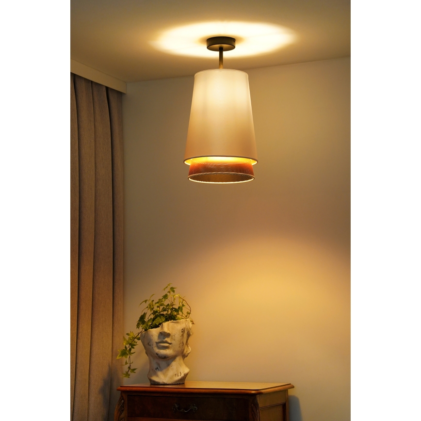 Duolla - Nadgradni luster BELL SHINY 1xE27/15W/230V pr. 25 cm bijela/bakrena