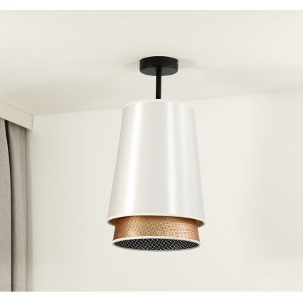 Duolla - Nadgradni luster BELL SHINY 1xE27/15W/230V pr. 25 cm bijela/bakrena