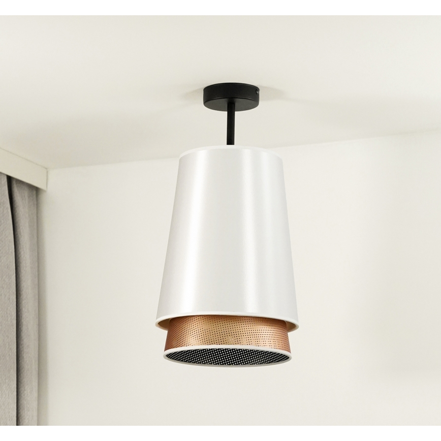 Duolla - Nadgradni luster BELL SHINY 1xE27/15W/230V pr. 25 cm bijela/bakrena