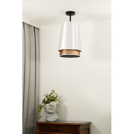 Duolla - Nadgradni luster BELL SHINY 1xE27/15W/230V pr. 25 cm bijela/bakrena