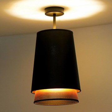 Duolla - Nadgradni luster BELL SHINY 1xE27/15W/230V pr. 25 cm crna/bakrena