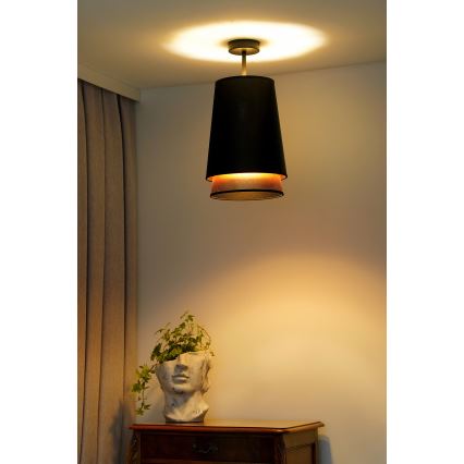 Duolla - Nadgradni luster BELL SHINY 1xE27/15W/230V pr. 25 cm crna/bakrena