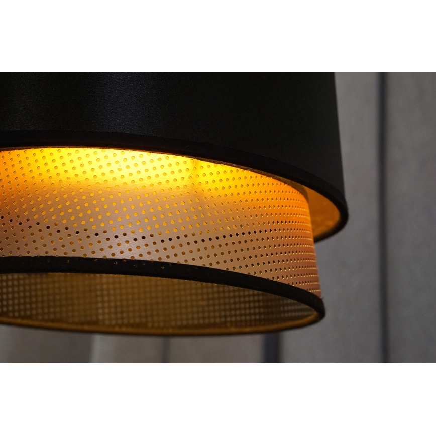 Duolla - Nadgradni luster BELL SHINY 1xE27/15W/230V pr. 25 cm crna/bakrena