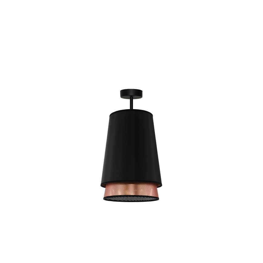 Duolla - Nadgradni luster BELL SHINY 1xE27/15W/230V pr. 25 cm crna/bakrena