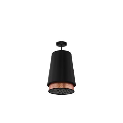 Duolla - Nadgradni luster BELL SHINY 1xE27/15W/230V pr. 25 cm crna/bakrena