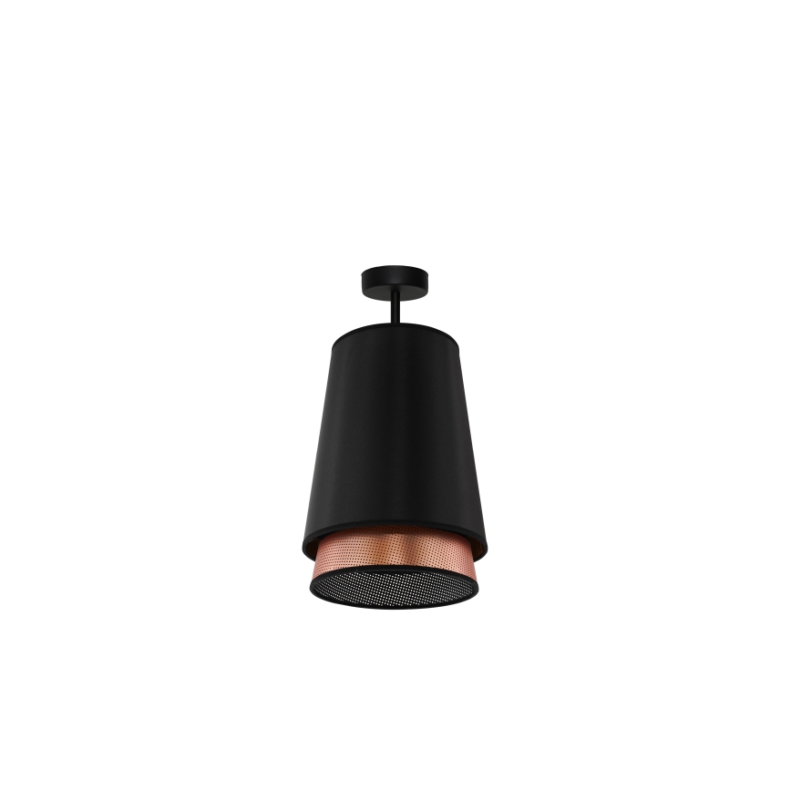 Duolla - Nadgradni luster BELL SHINY 1xE27/15W/230V pr. 25 cm crna/bakrena