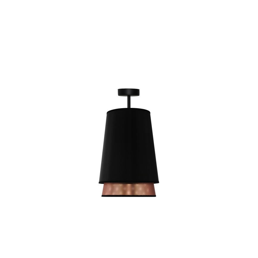 Duolla - Nadgradni luster BELL SHINY 1xE27/15W/230V pr. 25 cm crna/bakrena