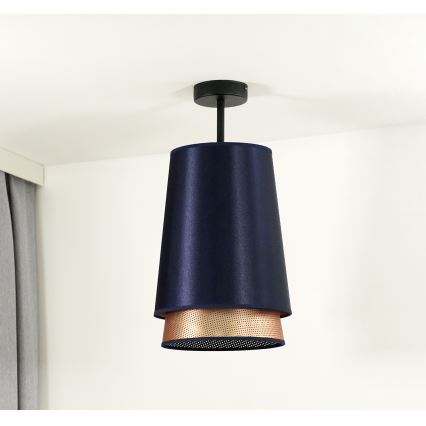 Duolla - Nadgradni luster BELL SHINY 1xE27/15W/230V pr. 25 cm plava/bakrena
