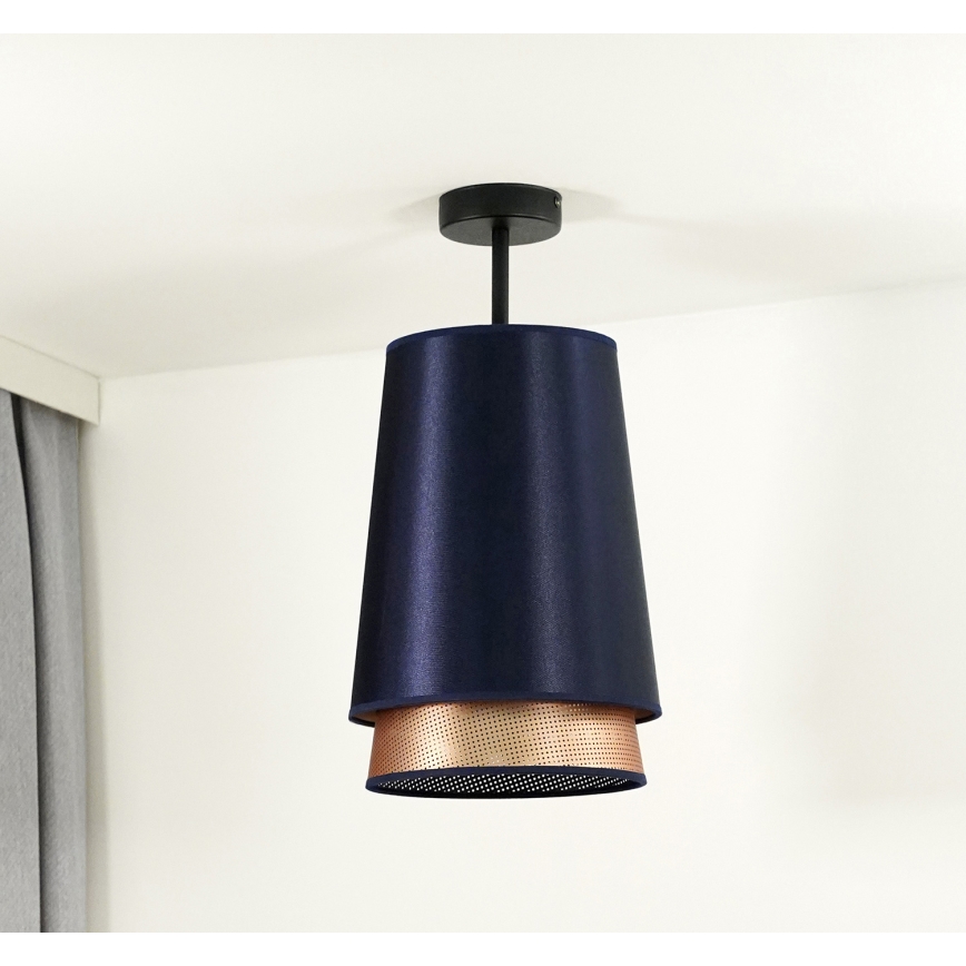 Duolla - Nadgradni luster BELL SHINY 1xE27/15W/230V pr. 25 cm plava/bakrena