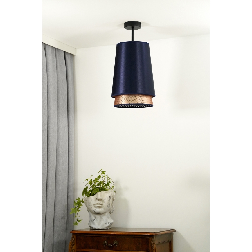 Duolla - Nadgradni luster BELL SHINY 1xE27/15W/230V pr. 25 cm plava/bakrena