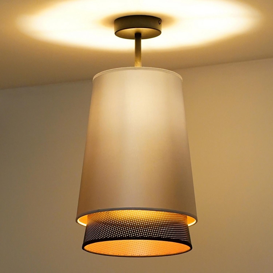 Duolla - Nadgradni luster BELL SHINY 1xE27/15W/230V pr. 25 cm srebrna/crna