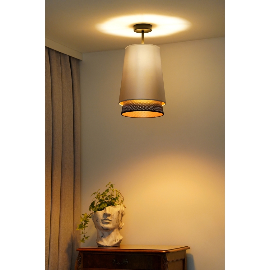 Duolla - Nadgradni luster BELL SHINY 1xE27/15W/230V pr. 25 cm srebrna/crna