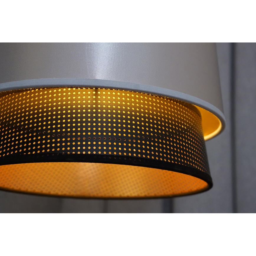 Duolla - Nadgradni luster BELL SHINY 1xE27/15W/230V pr. 25 cm srebrna/crna