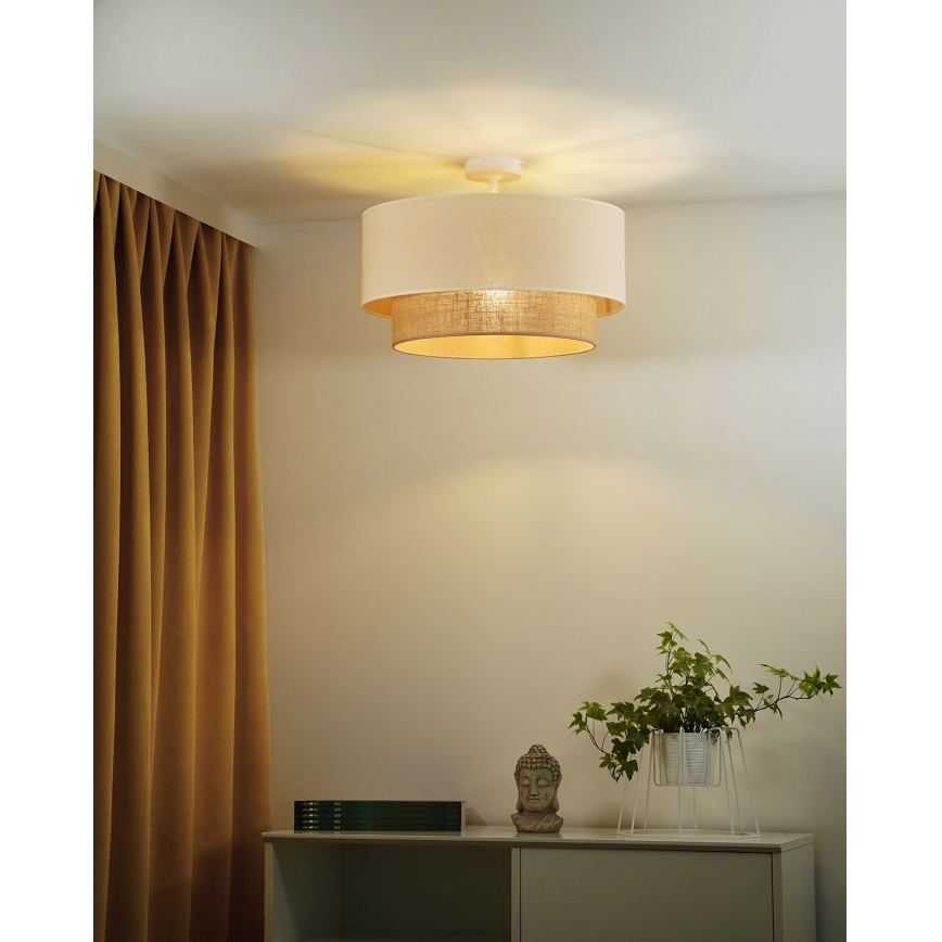 Duolla - Nadgradni luster BOHO 1xE27/15W/230V pr. 45 cm krem/smeđa