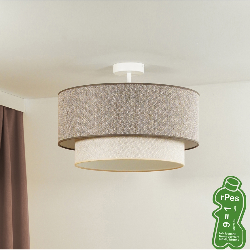 Duolla - Nadgradni luster BOHO ECO RECYCLING 1xE27/15W/230V pr. 45 cm smeđa/krem