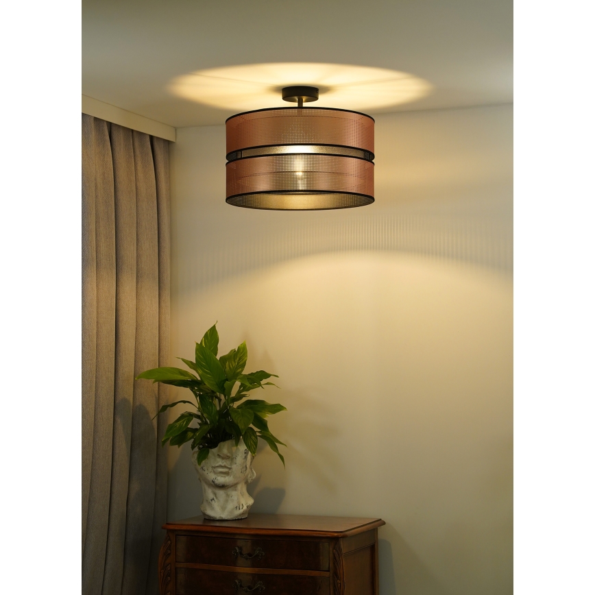 Duolla - Nadgradni luster COPPER SHINY 1xE27/15W/230V pr. 40 cm bakrena/crna